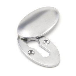 Satin Chrome Oval Escutcheon & Cover