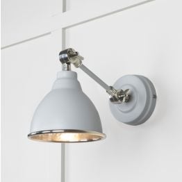 Hammered Nickel Brindley Wall Light in Birch