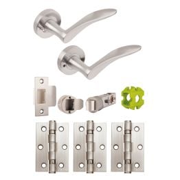 Jigtech Vecta Privacy Door Pack Satin Chrome - JTB82220