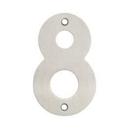 100mm Numerals SSS Finish 100mm Satin Stainless Steel No. 8 - By Frelan Hardware - JSS-8