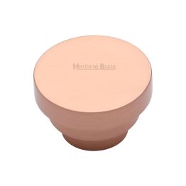 Heritage Brass Cabinet Knob Round Stepped Design 38mm Satin Rose Gold finish