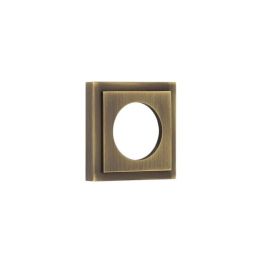 Burlington Square Stepped Outer Rose Antique Brass - By Frelan Hardware - BUR152AB