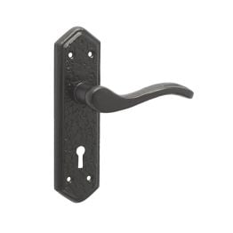Wentworth Suite Door Handle on Lockplate Black - By Frelan Hardware - JAB500