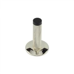 Burlington Knurled Wall Mounted Doorstops Chamfered Rose Polished Nickel - By Frelan Hardware - BUR-968PN-972PN