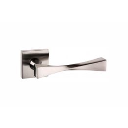 Senza Pari Guido Lever Door Handle on Flush Square Rose - Satin Nickel
