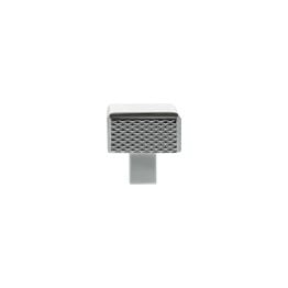 Millhouse Brass Eiffel Knurled Square Cabinet Knob Handle - Polished Chrome