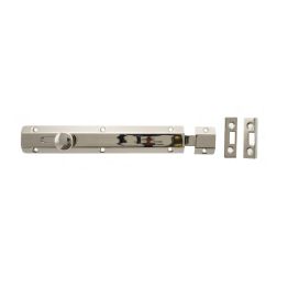 Atlantic Solid Brass Surface Door Bolt 8" - Polished Nickel