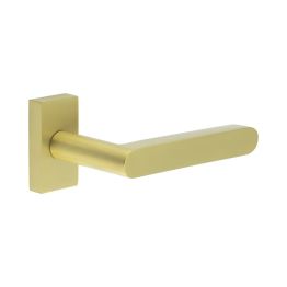 CR-101 Satin Brass Multi Point Rectangular Rose Door Handle - By Frelan Hardware - CR-101D4SB