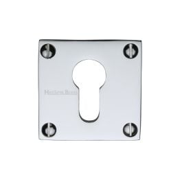 Heritage Brass Euro Profile Cylinder Escutcheon Polished Chrome finish