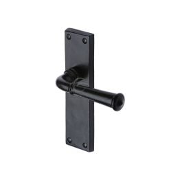 Black Iron Rustic Door Handle Lever Latch Ashfield Design