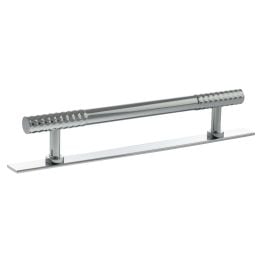 Millhouse Brass Chrysler Diamond T-Bar Cabinet Pull Handle on Backplate 160mm - Polished Chrome