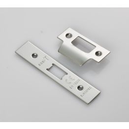 Forend Strike & Fixing Pack To Suit Flat Latch Fll5030-Bright Stainless Steel-Square Forend - Bright Stainless Steel