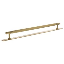Millhouse Brass Battersea Linear T-Bar Cabinet Pull Handle on Backplate 320mm - Satin Brass