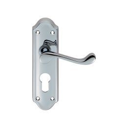 Ashtead Lever On Euro Lock Backplate - Polished Chrome