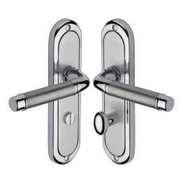 Heritage Brass Door Handle for Bathroom Saturn Design Apollo finish