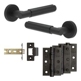 Complete Bloom Door Handle Pack - Internal Doors - Black - By Frelan Hardware - JE-B2B-MB