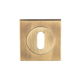 Serozzetta Square Standard Lock Escutcheon  - Antique Brass