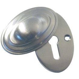 Jedo Lined Oval Covered Escutcheon 36x55mm Satin Nickel - By Frelan Hardware - JV76SN