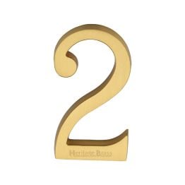 Heritage Brass Numeral 2 Concealed Fix 76mm (3") Satin Brass finish