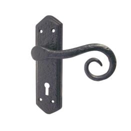 Royal Suite Door Handle on Lockplate Black - By Frelan Hardware - JAB400