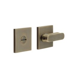CR-803 Antique Brass Thumb Turn & Lock Square Rose - By Frelan Hardware - CR-803B7AB