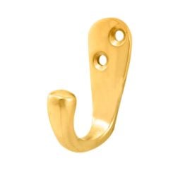 Victorian Robe Hook - Polished Brass
