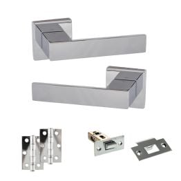 Senza Pari Panetti Door Handle Pack (Latch Set - 2.5" Latch, 3" Hinges x2) - Polished Chrome