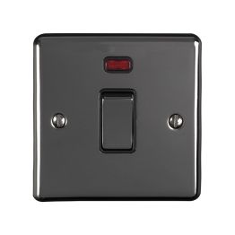 Eurolite Enhance Decorative 20Amp Switch with Neon Indicator Black Nickel