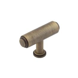 Belgrave T Bar Stepped Cupboard Knobs Antique Brass - By Frelan Hardware - BUR502AB