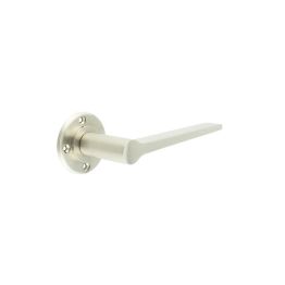 Knightsbridge Door Handles No Rose Satin Nickel - By Frelan Hardware - BUR20SN