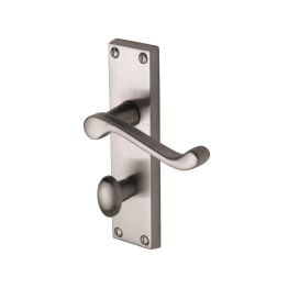 Project Hardware Door Handle for Bathroom Malvern Design Satin Chrome finish
