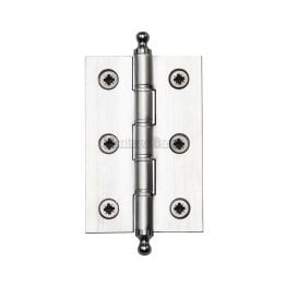 Heritage Brass 3" x 2" Hinge with Finial Satin Chrome Finish