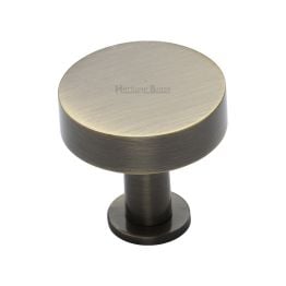 Heritage Brass Cabinet Knob Disc Design with Base 32mm Antique Brass finish
