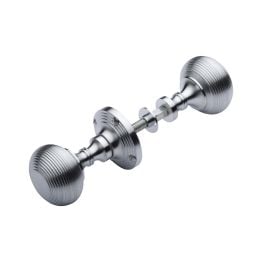 Heritage Brass Reeded Rim Knob Satin Chrome finish