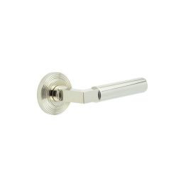 Westminster Door Handles Reeded Rose Polished Nickel - By Frelan Hardware - BUR30KIT160