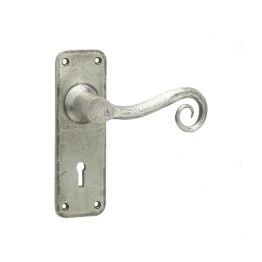 Chester Suite Door Handles on Lockplate Pewter - By Frelan Hardware - HF200