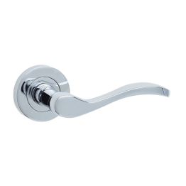 Turin Door Handle on Rose Polished Chrome - By Frelan Hardware - JV550PC