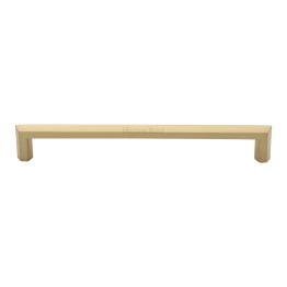 Heritage Brass Cabinet Pull Hex Profile Design 203mm CTC Satin Brass Finish