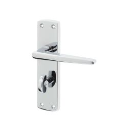 Bray Door Handle on Bathroom Plate Polished Chrome - By Frelan Hardware - JV393PC