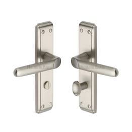 Heritage Brass Door Handle for Bathroom Deco Design Satin Nickel finish