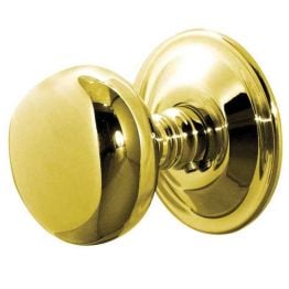 Jedo Mushroom Mortice Door Knobs 62mm Diameter 62mm Polished Brass - By Frelan Hardware - JV46PB