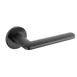 Tupai Exclusivo 5S Line Tavira Lever Door Handle on 5mm Slimline Round Rose - Pearl Black