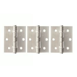 Atlantic Ball Bearing Hinges 3" x 2.5" x 2.5mm - Satin Nickel (Set of 3)