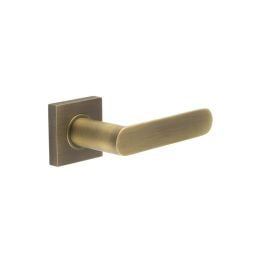 Kensington Door Handles Square Plain Rose Antique Brass - By Frelan Hardware - BUR25KIT6