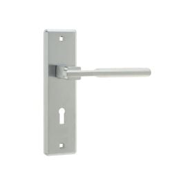 Delta Suite Door Handles on Lockplate Satin Chrome - By Frelan Hardware - JV3003SC