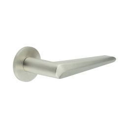 CR-107 Satin Stainless Steel  Unsprung Round Rose Door Handle - By Frelan Hardware - CR-107A2SSS