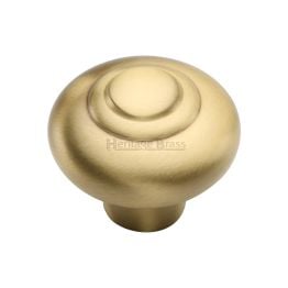Heritage Brass Cabinet Knob Round Bead Design 38mm Satin Brass finish