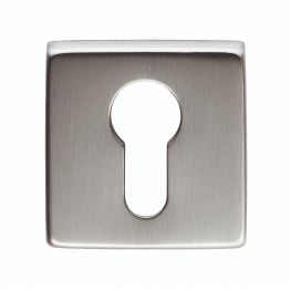 Square Euro Profile Escutcheon - Satin Chrome
