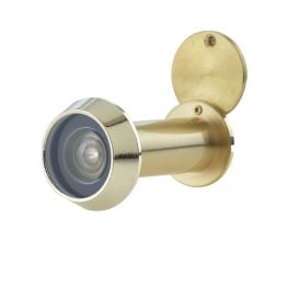 Jedo 180 Degree Door Viewers to Fit 35-55mm Doors FD30/60 C/W Intumescent Satin Brass - By Frelan Hardware - JV944SB