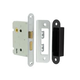 Jedo Kontrax 2 Lever Sashlocks with Radiused Forend & Strike Plate 76mm Satin Nickel - By Frelan Hardware - JL480RSN